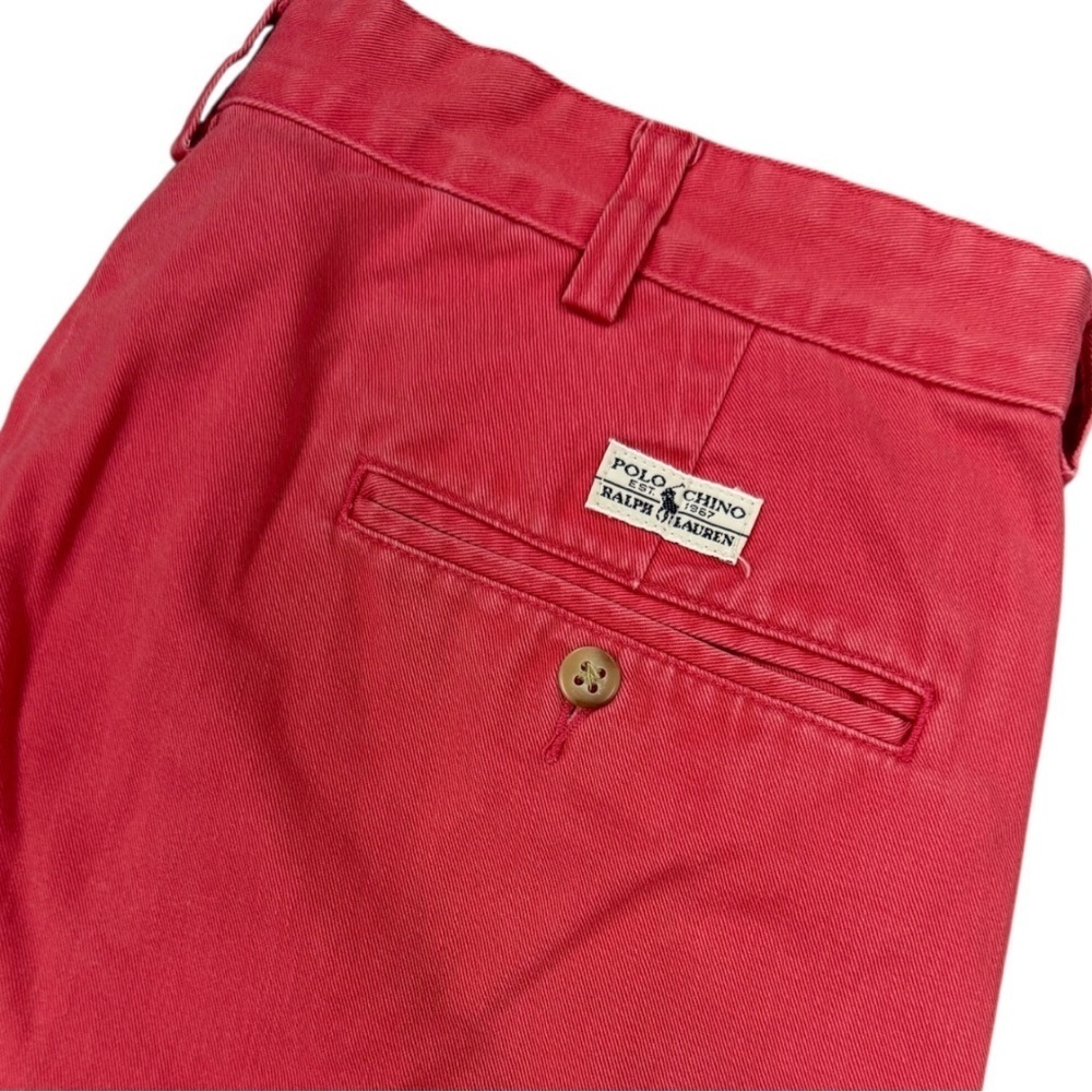 Vintage 1990s Ralph Lauren Chino Men’s Pleated Shorts Size 35 - Picture 2 of 5